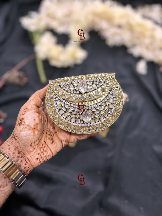 Mini Kundan Brass Clutches