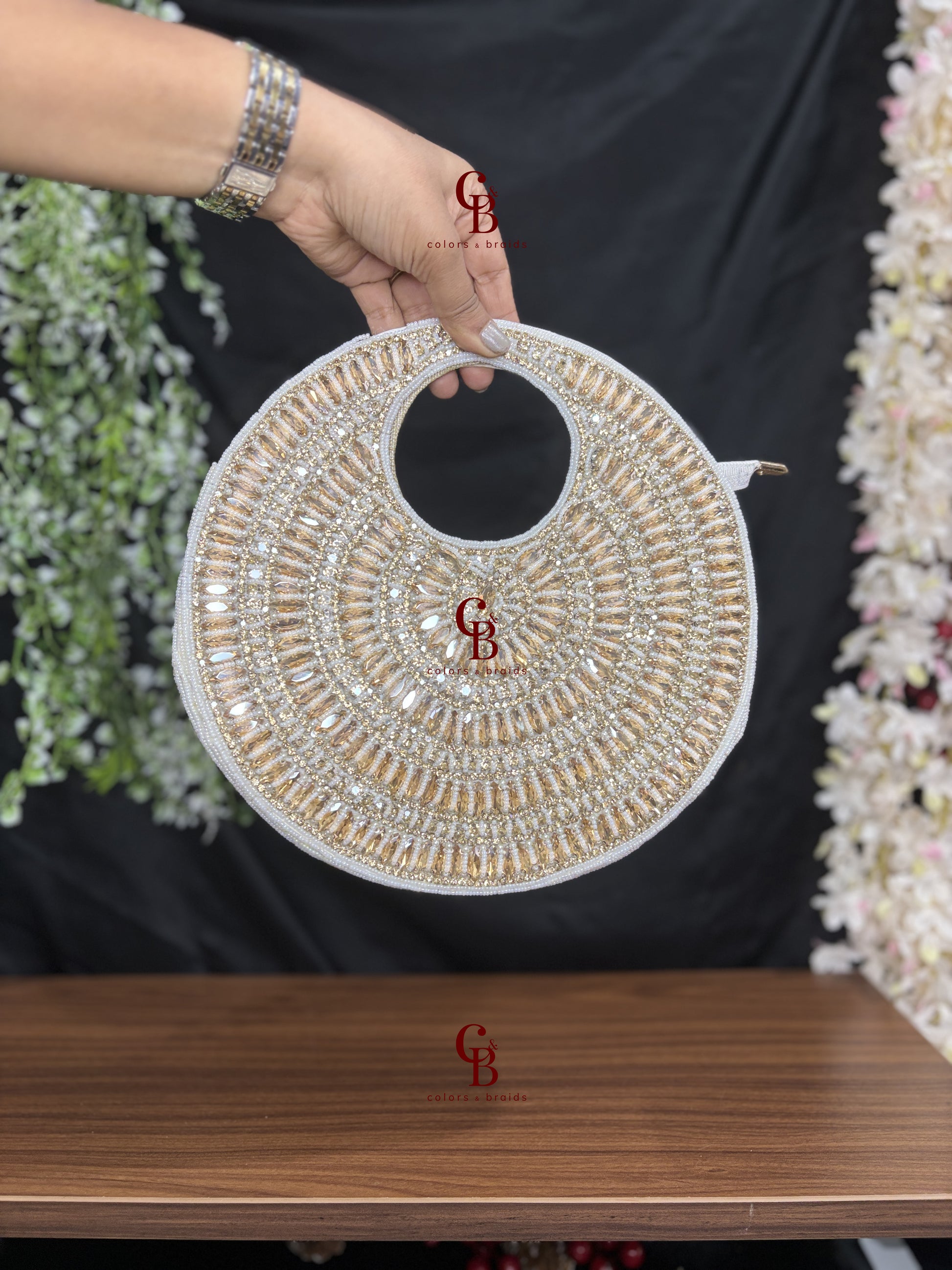 Crystal Round Shaped Clutch