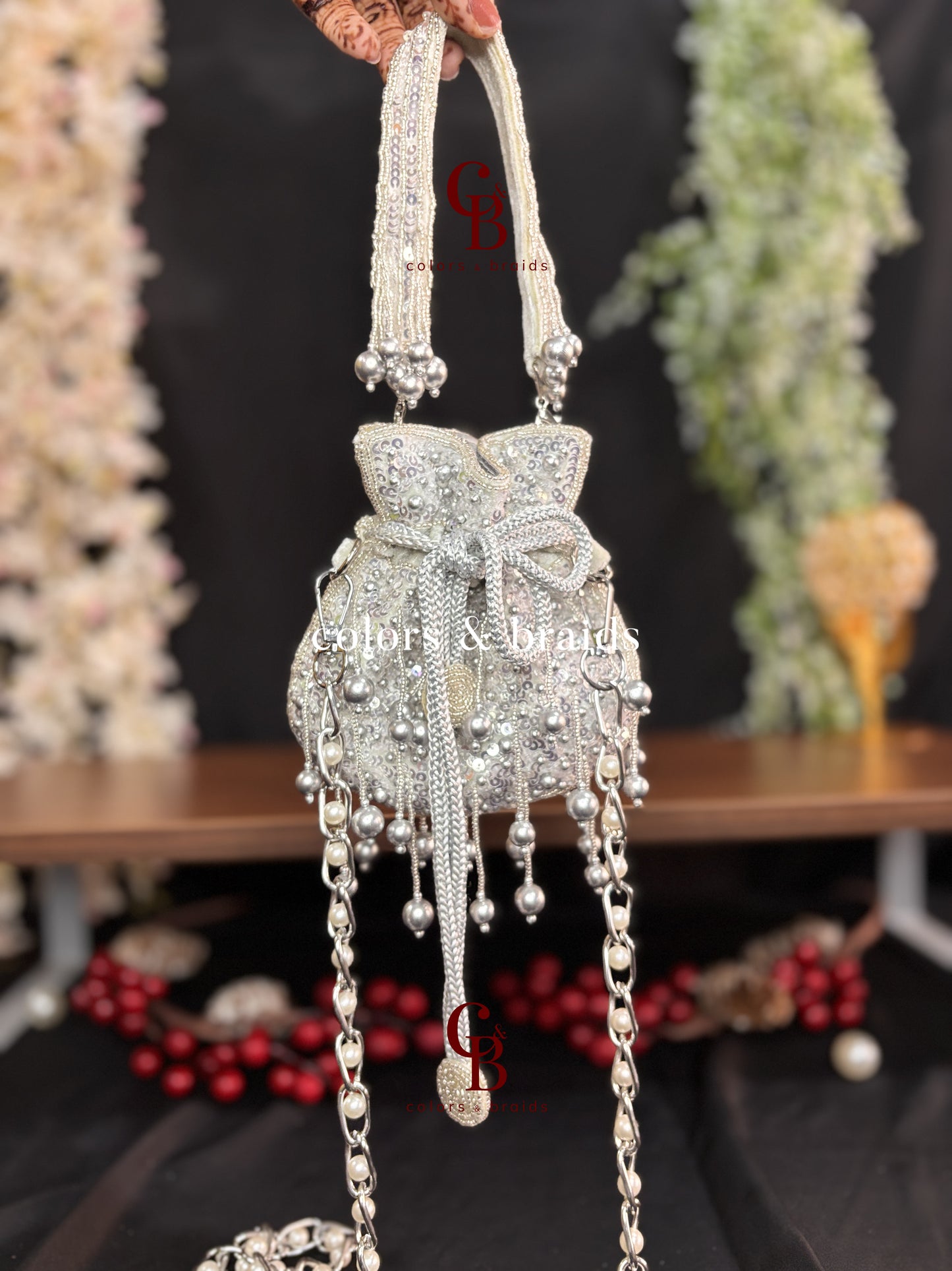 Sequin Pearl Mini Potli