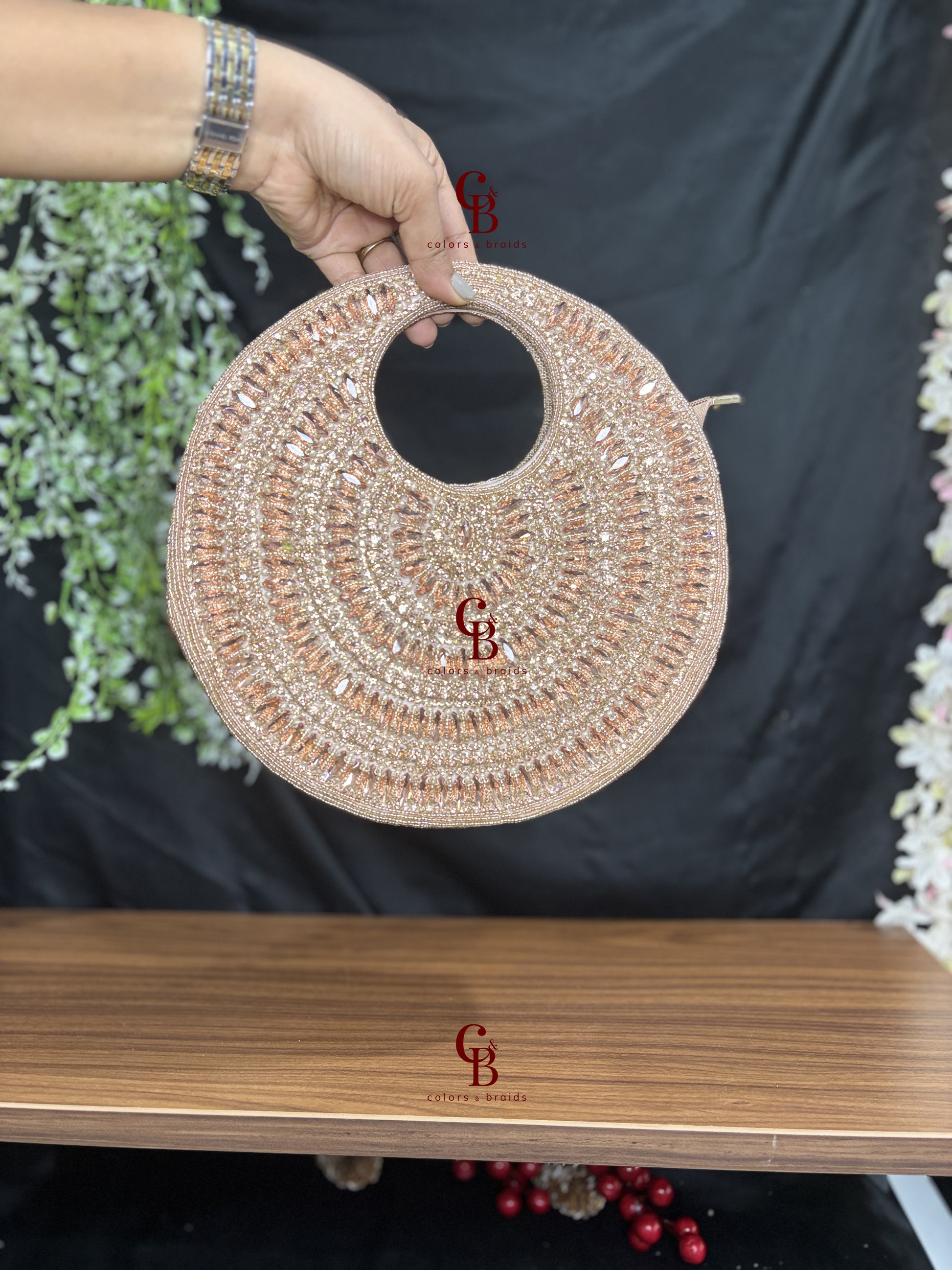 Crystal Round Shaped Clutch
