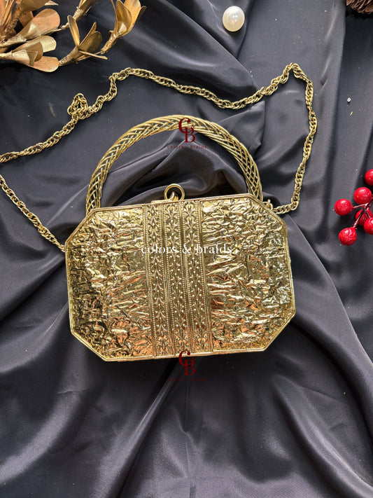 Mehnoor Mother of Pearl Brass Clutch
