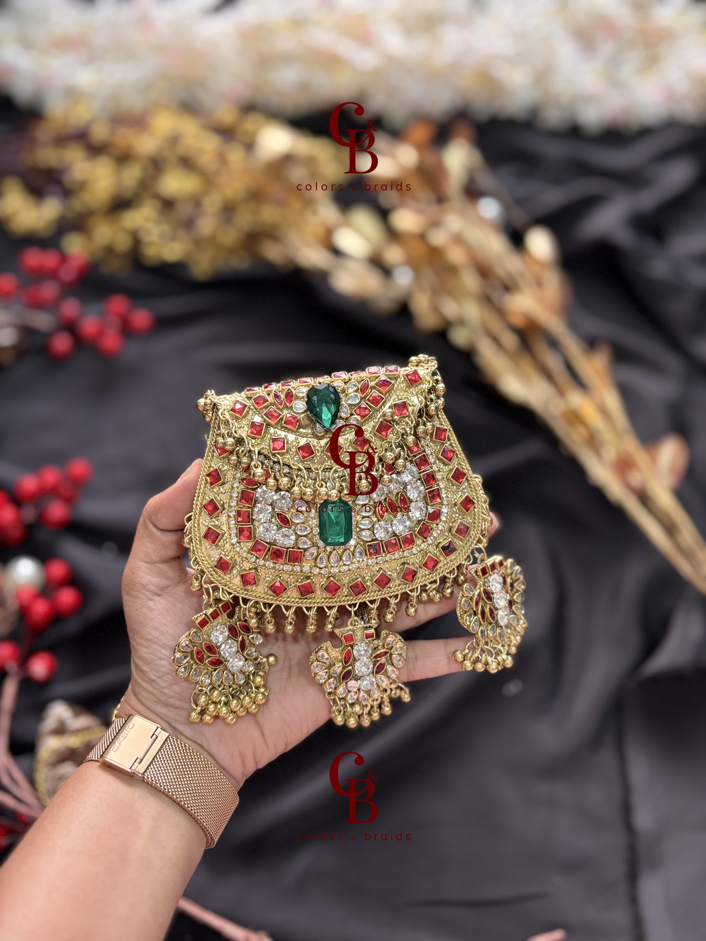 Maharani Ghungroo Kundan Clutch