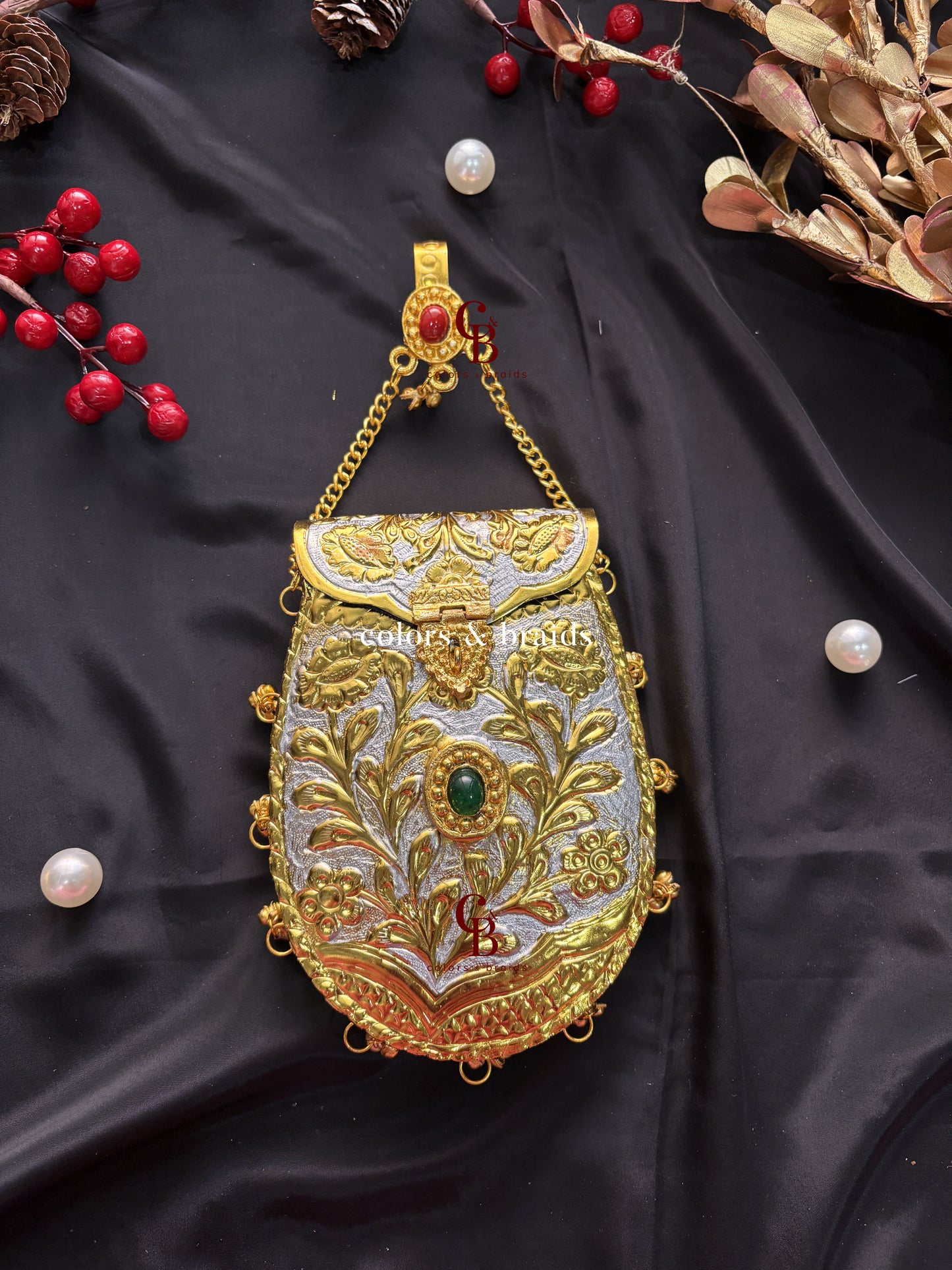 Noor Gold Brass Clutch