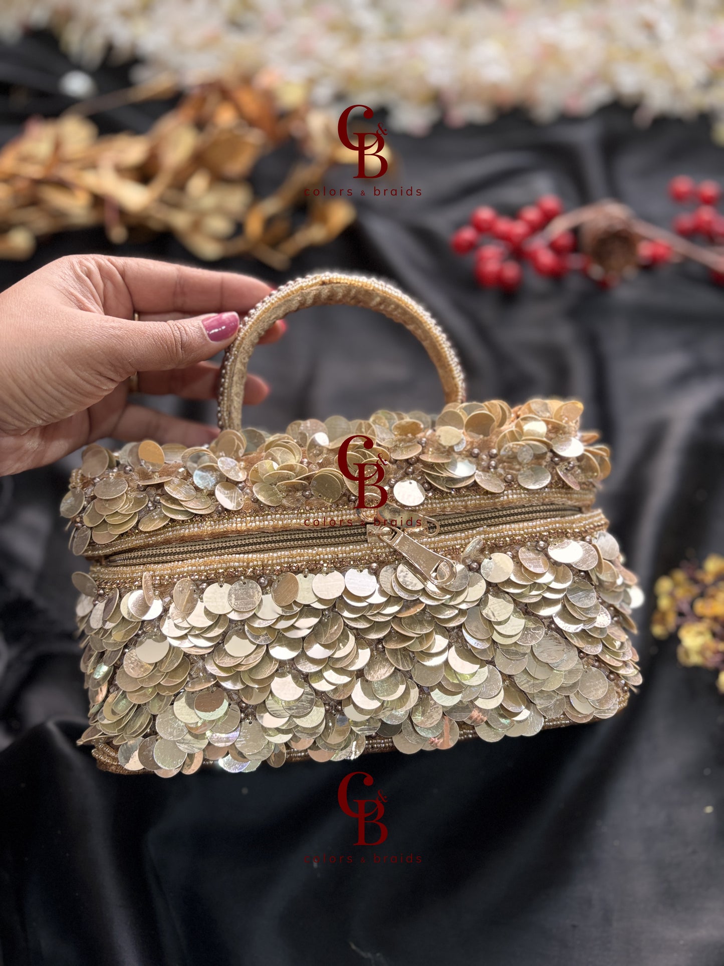 Big Sequin Zip Bag