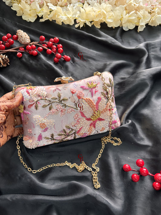 Flower Sequin Clutch