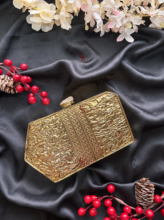 Ruth Wired MOP Brass Clutch