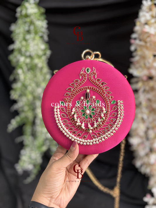 Maya Kundan Round Clutch