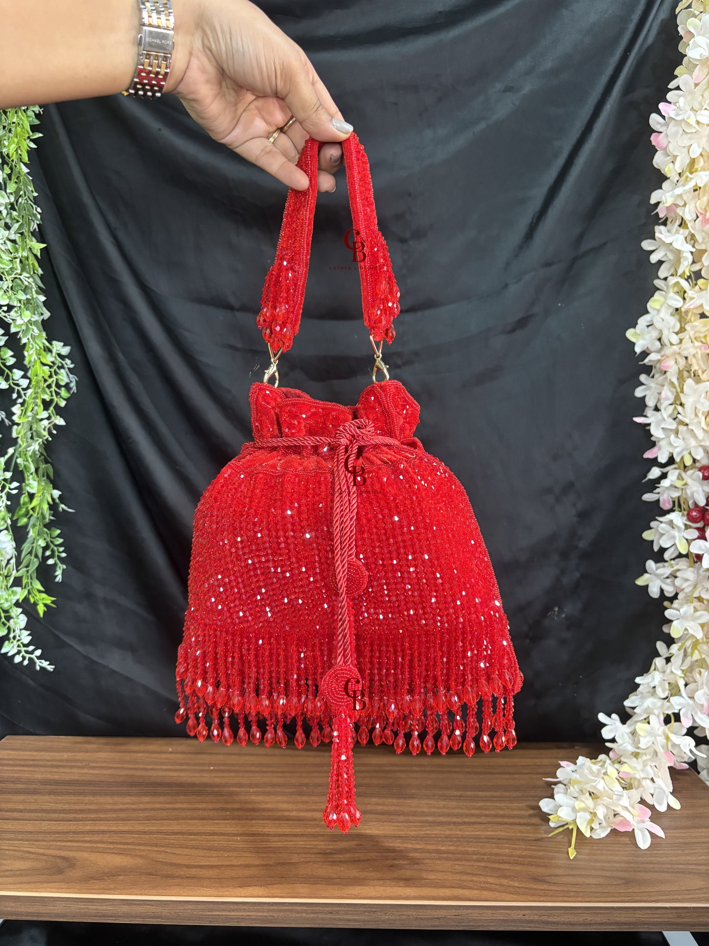 All over Crystal Droplets potli