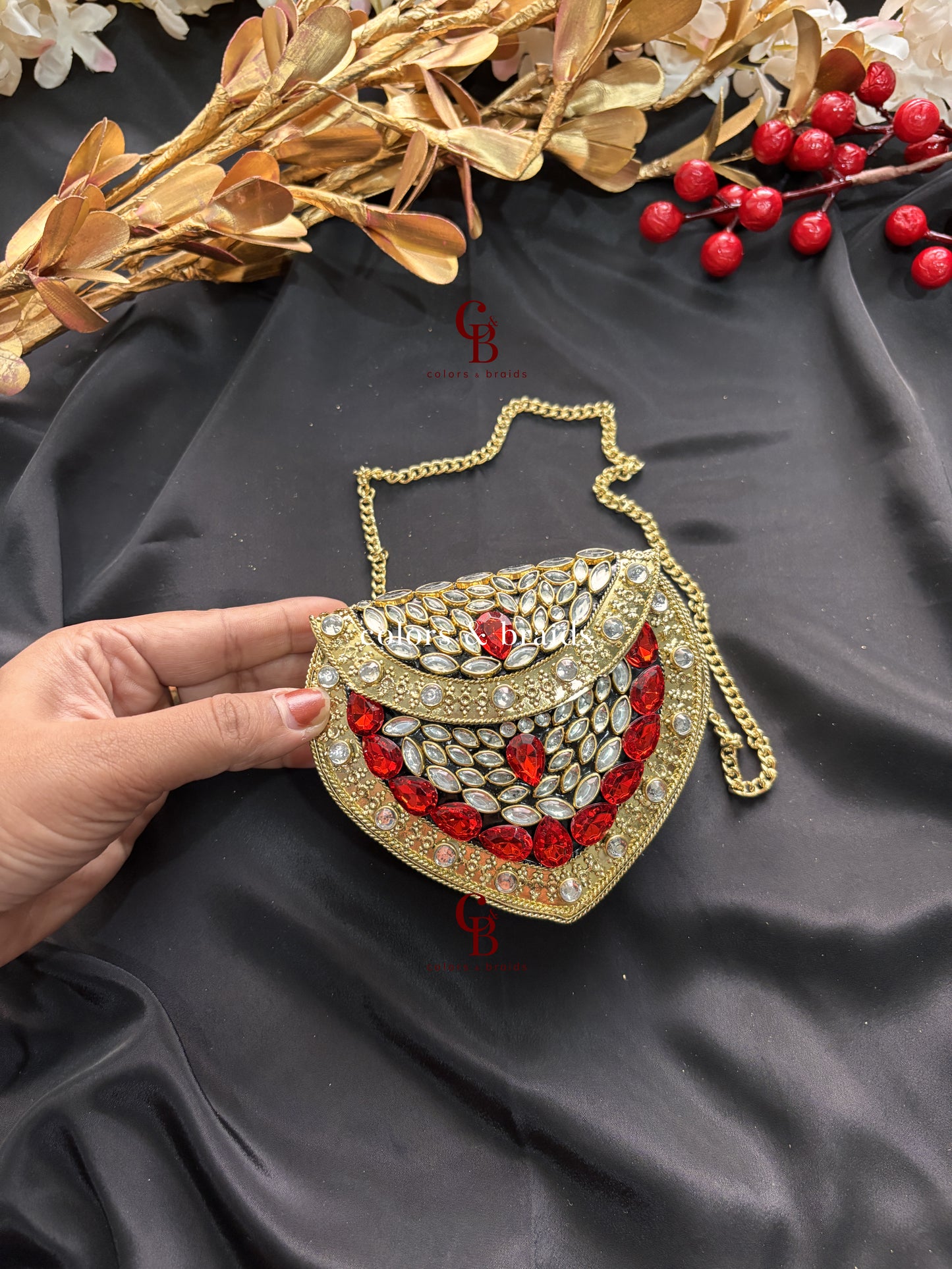 Laila Mini Kundan Clutch