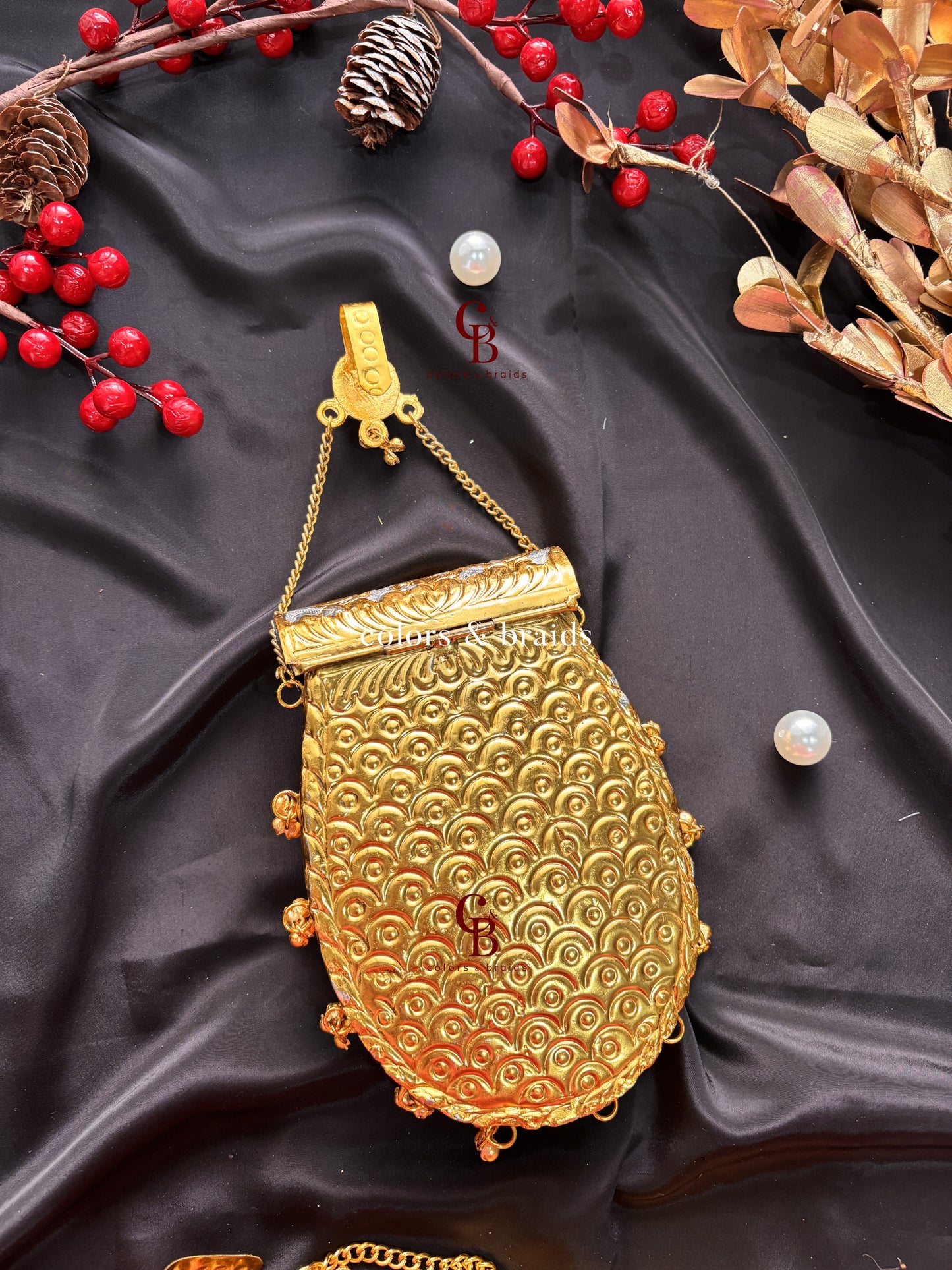 Noor Gold Brass Clutch