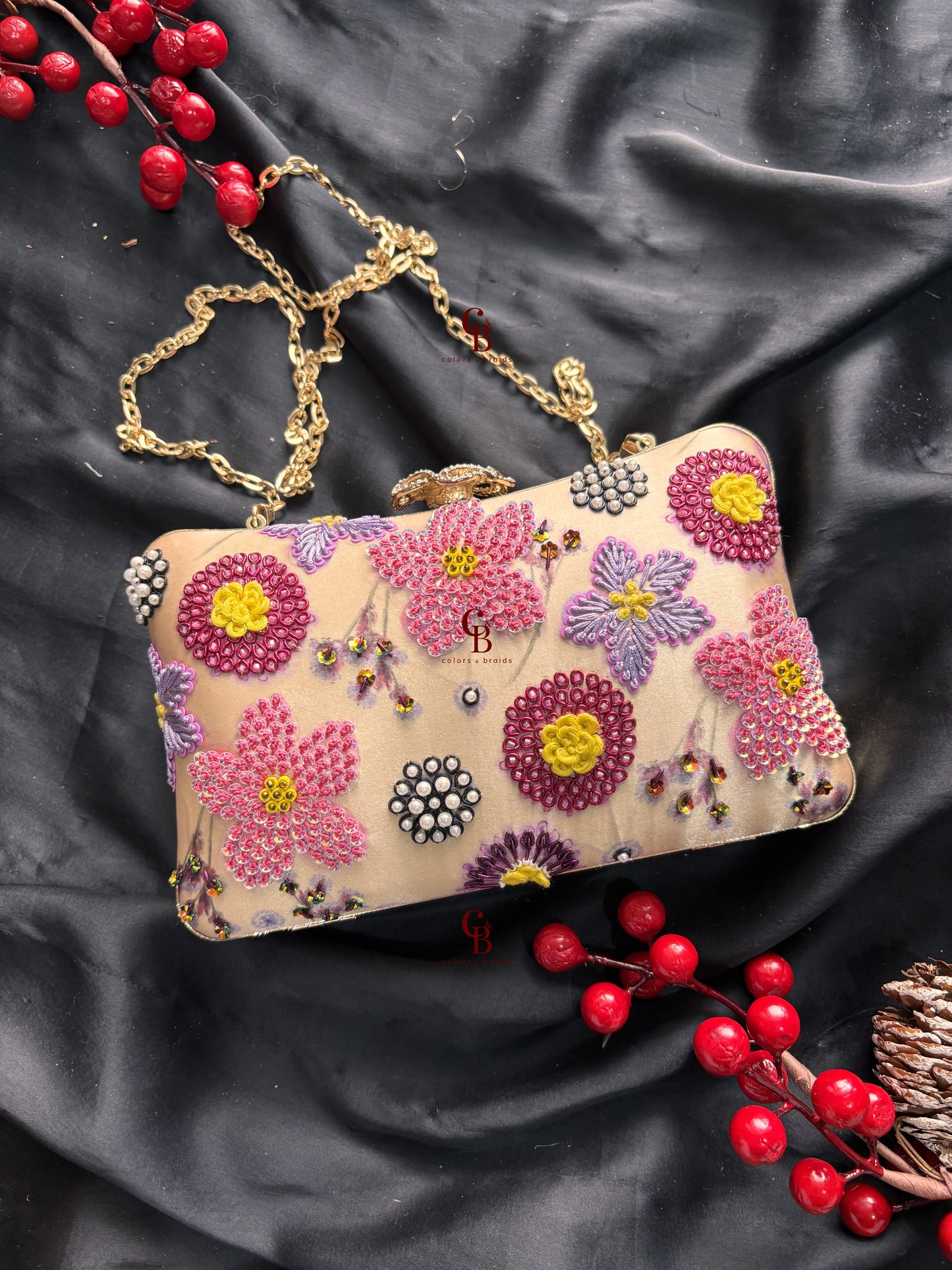 Poppy Floral Clutch