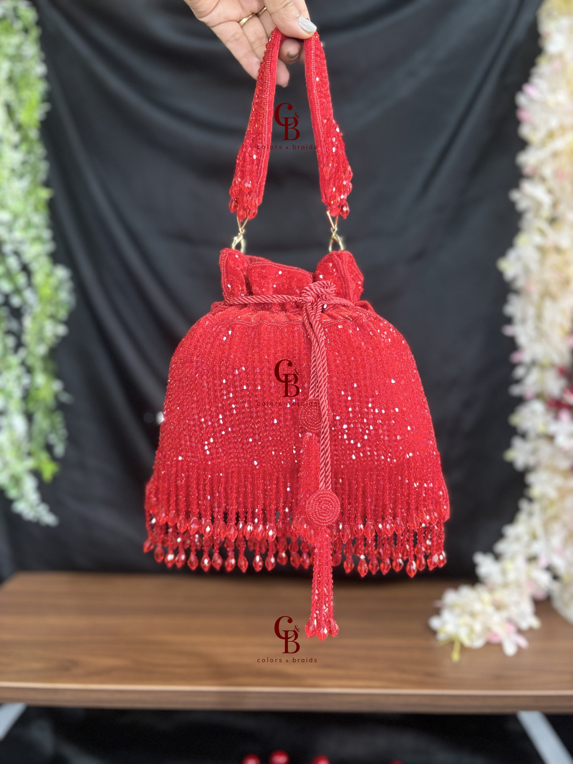 All over Crystal Droplets potli