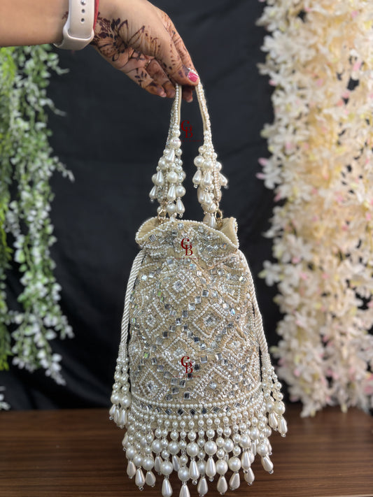 Ruhaani Mirror Potli now in 3 Colors - Gold, Red and Black