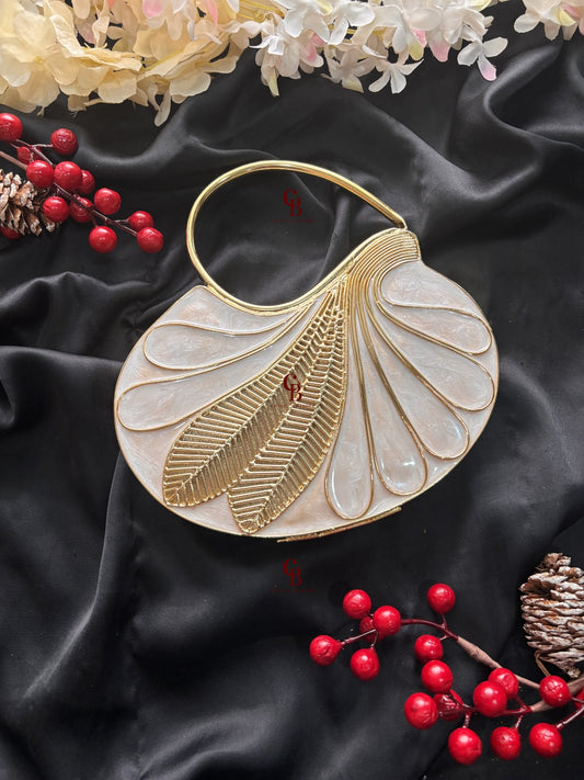 Arya MOP Brass - Mother of Pearl Clutch
