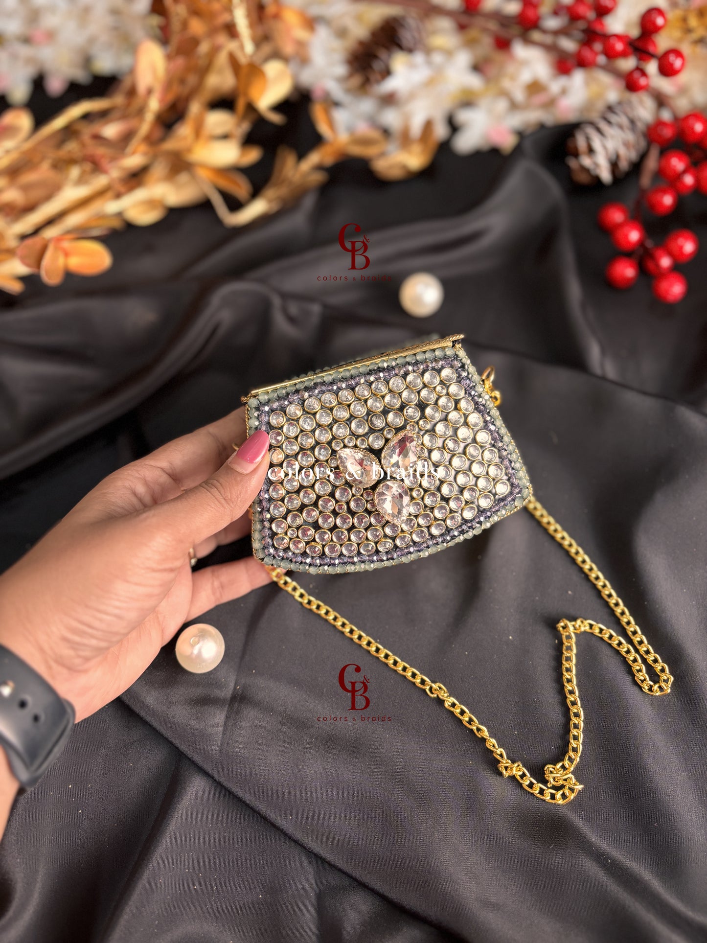 Zoya Kundan Clutch Mini