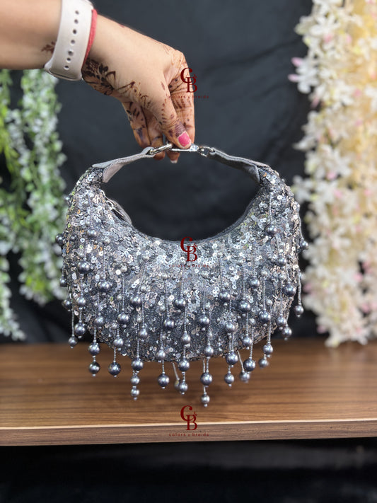 Chand Pearl Potli - Grey color
