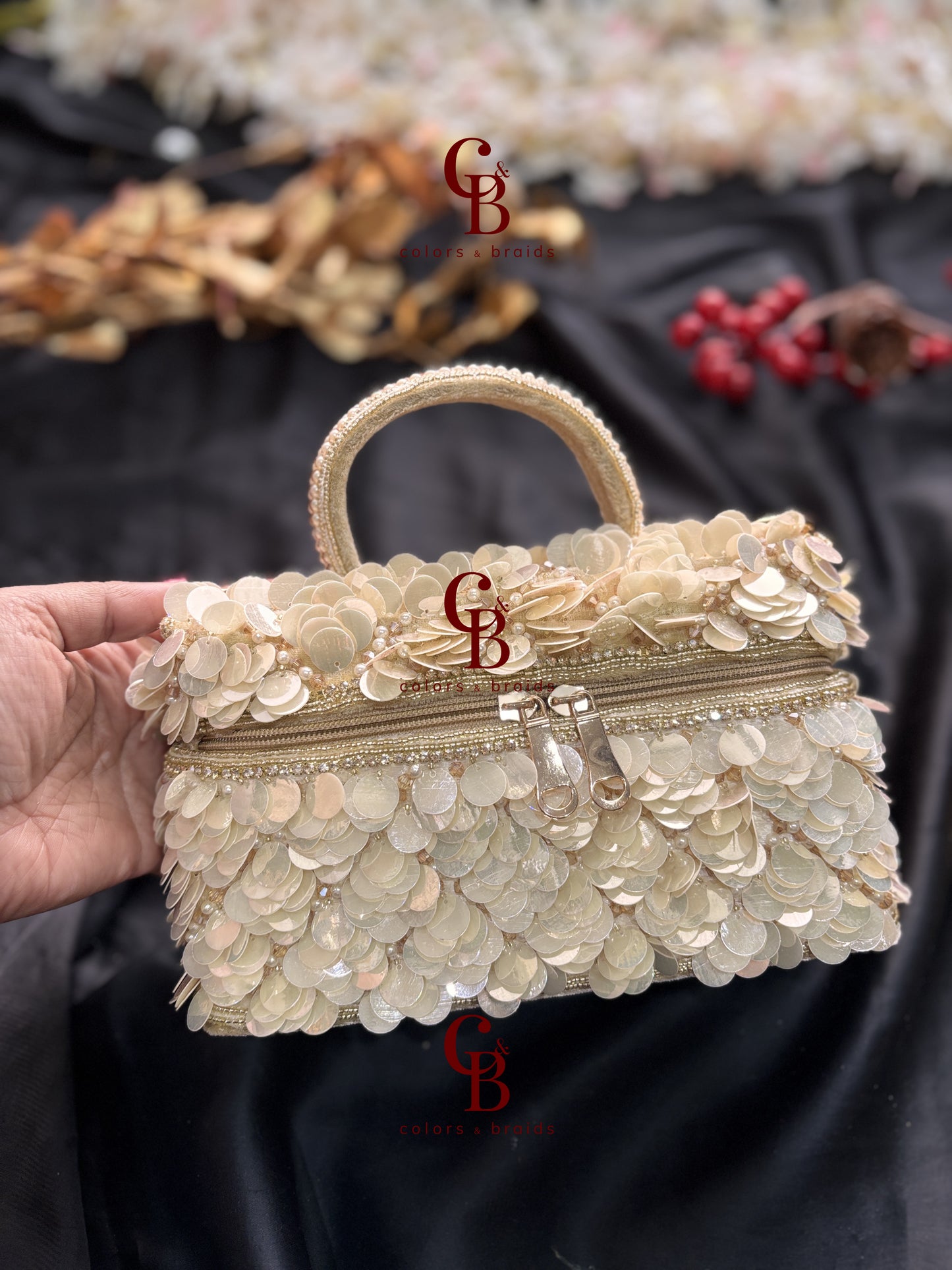 Big Sequin Zip Bag