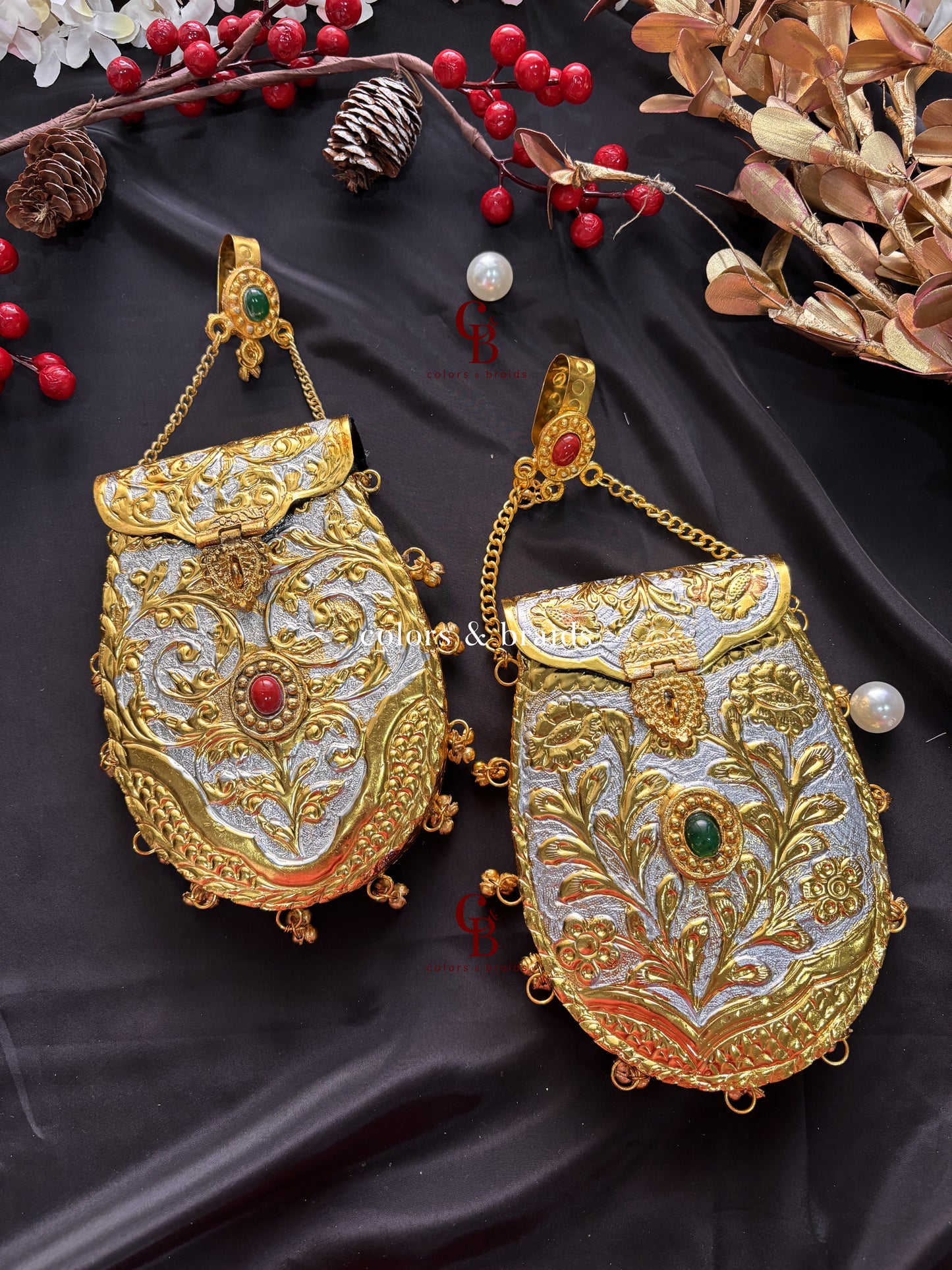 Noor Gold Brass Clutch