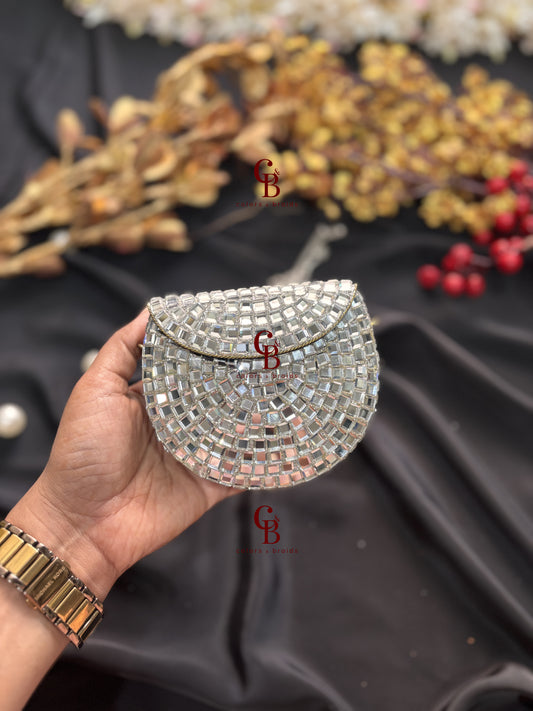 Elina Mirror Kundan Clutch