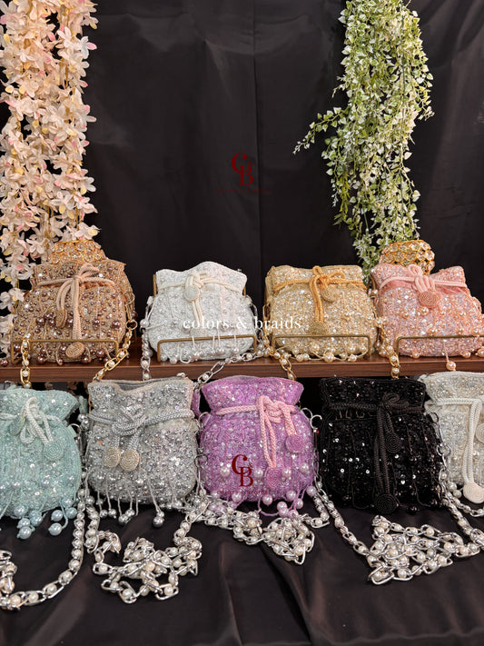 Sequin Pearl Mini Potli