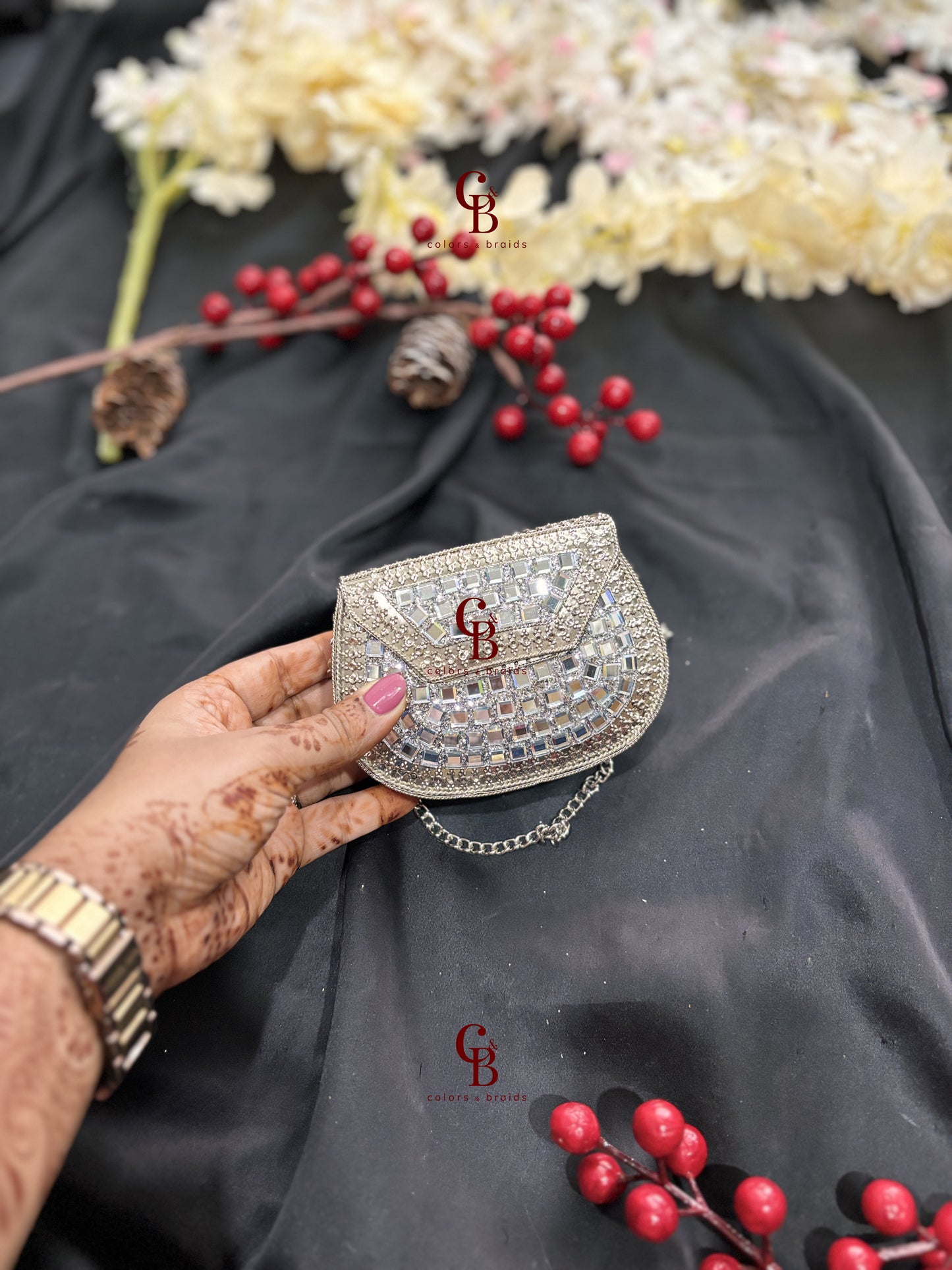 Mini Mirror Brass clutch