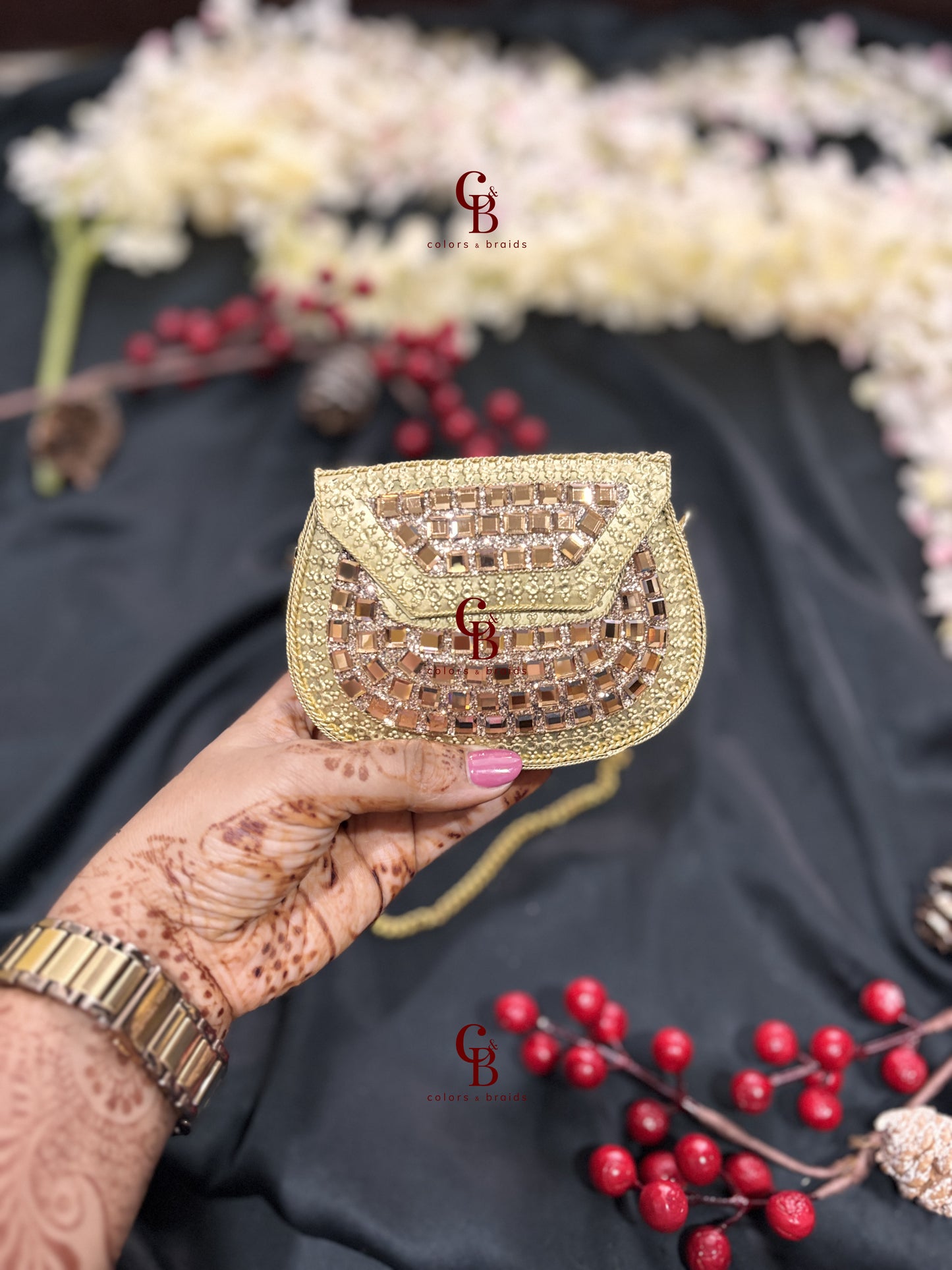 Mini Mirror Brass clutch