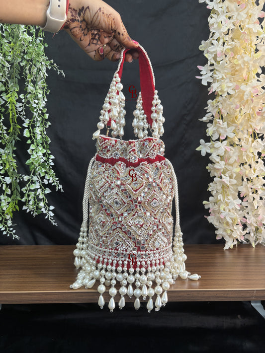 Ruhaani Mirror Potli now in 3 Colors - Gold, Red and Black