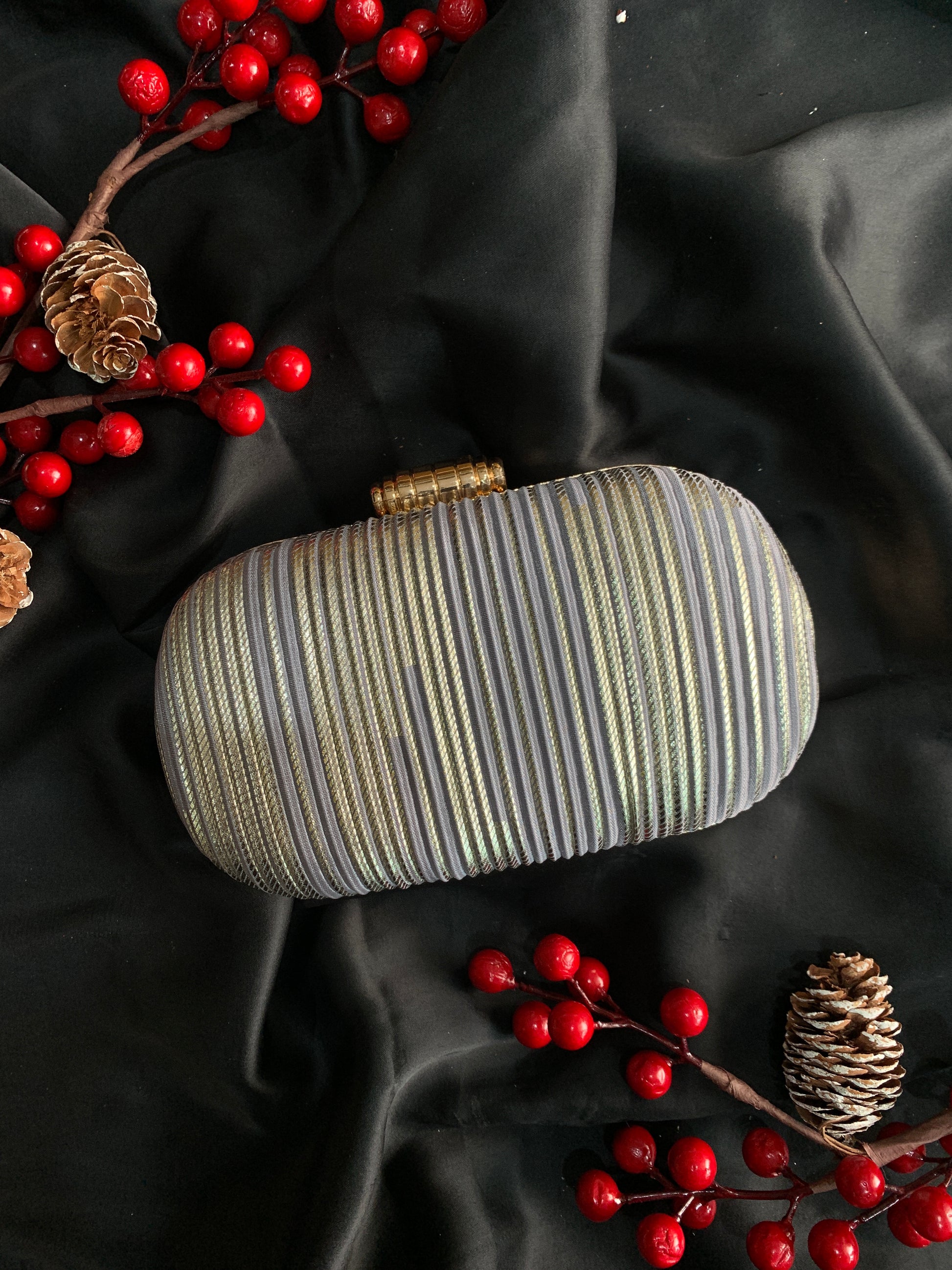 Zareena Crushed Fabric Clutch