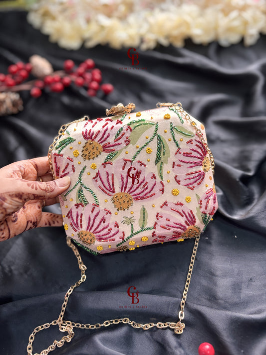 Reeva Hexagon Shaped Clutch