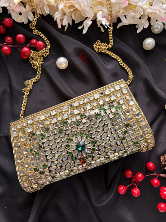 Saisha Kundan Metal Clutch